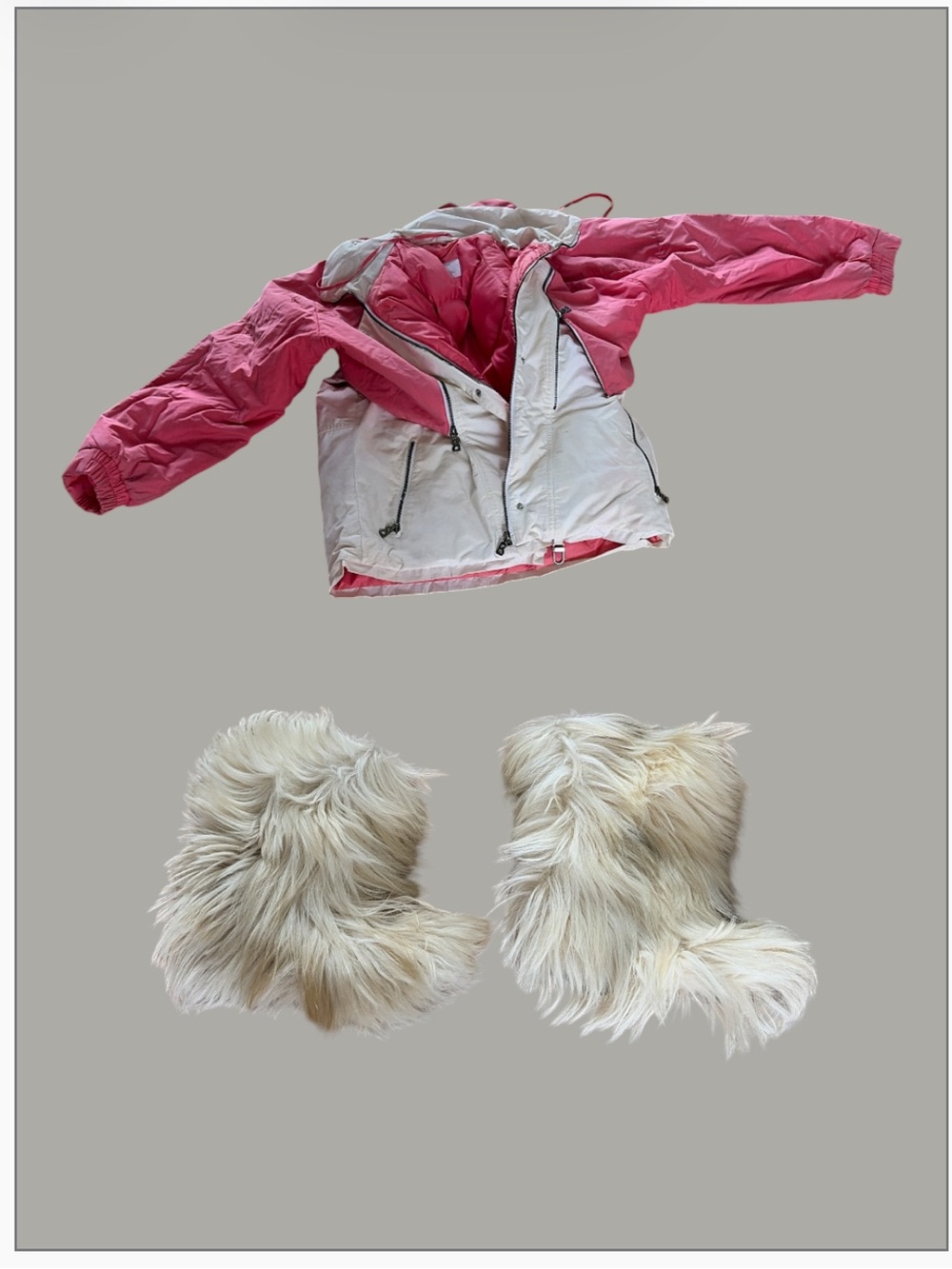 Bogner Pink and Ivory Double Layer Ski Jacket